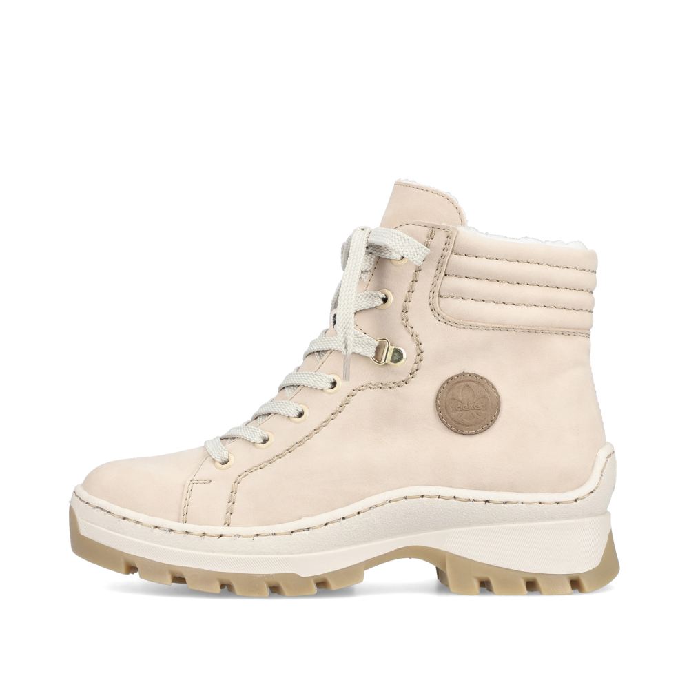 Rieker Women's Lace-Up Boots - Light Beige