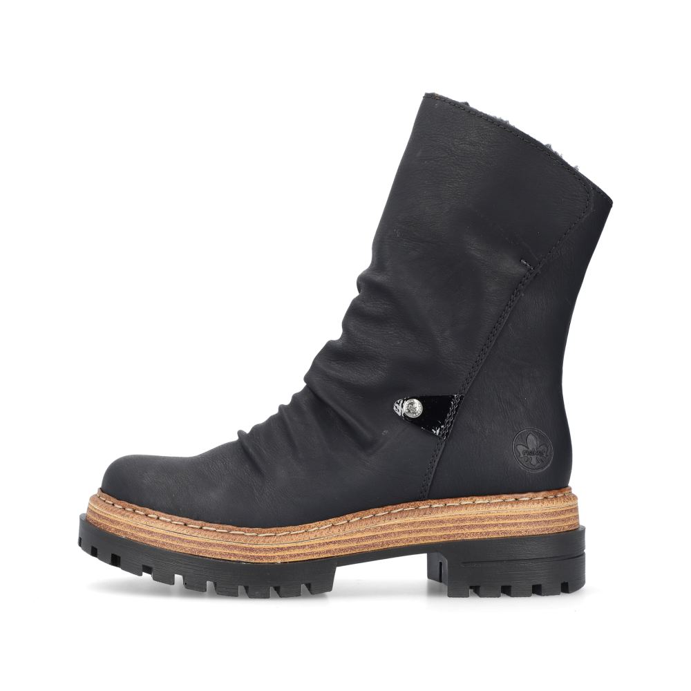 Rieker Women's Short Boots - Asphalt Black