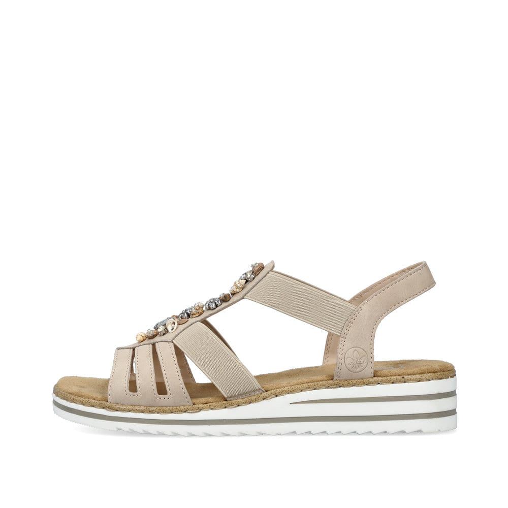Rieker Women's Wedge Sandalscream Beige