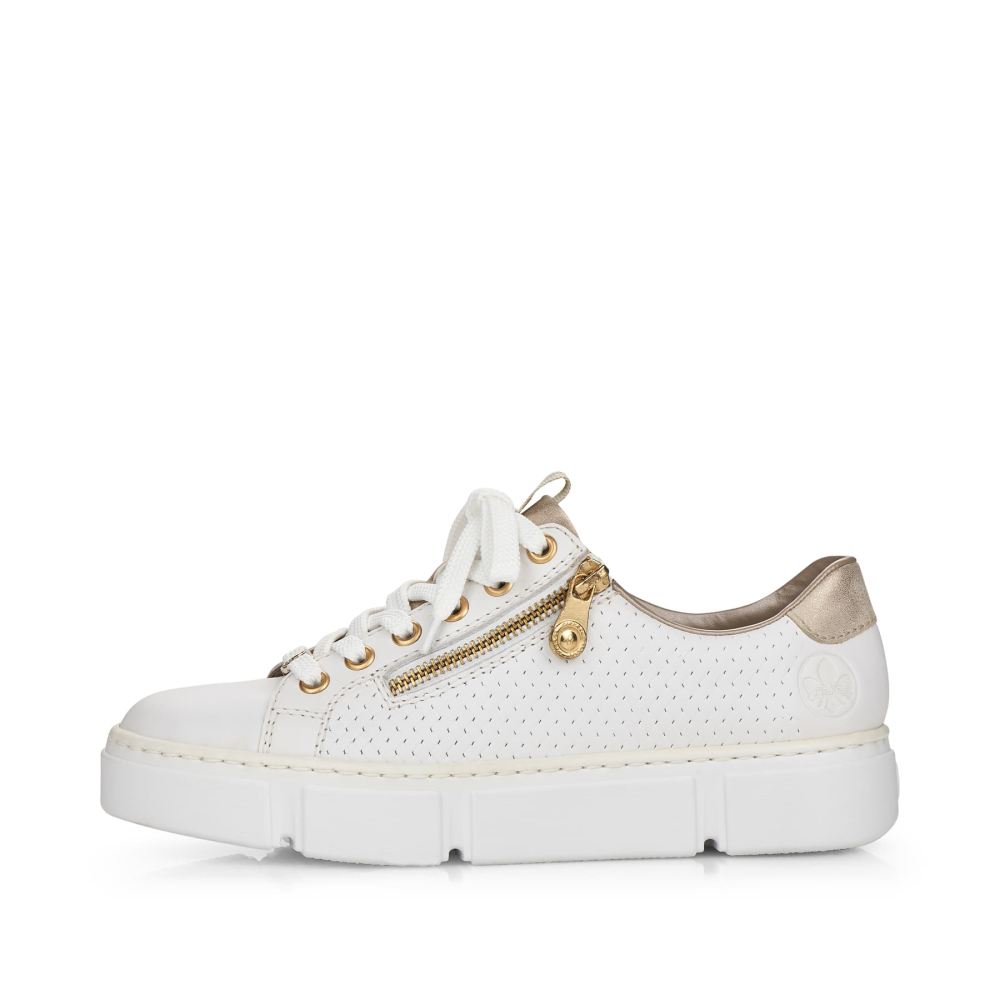 Rieker Women's Low-Top Sneakers - Pearl White
