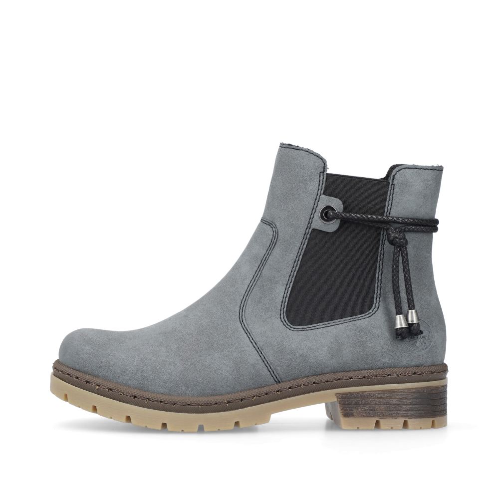 Rieker Women's Chelsea Boots - Gray-Blue-Black