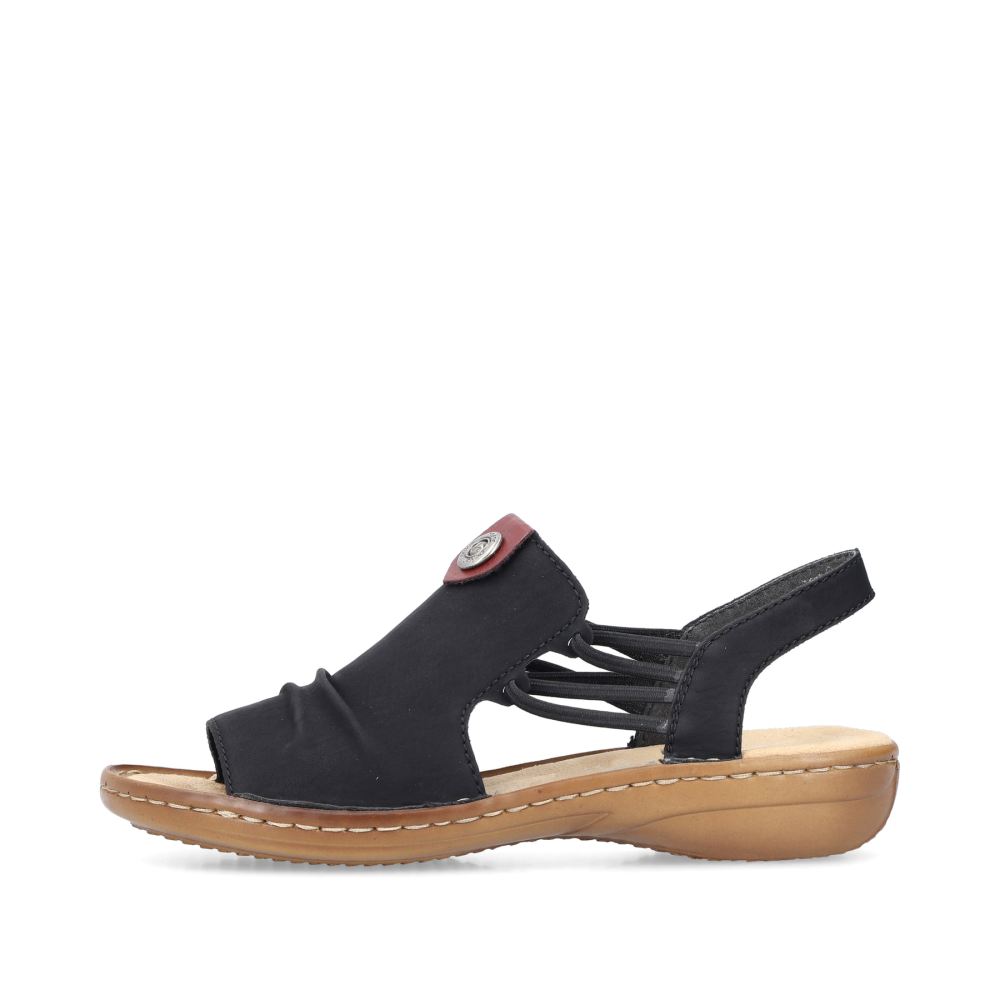 Rieker Women's Strappy Sandals Asphalt Black