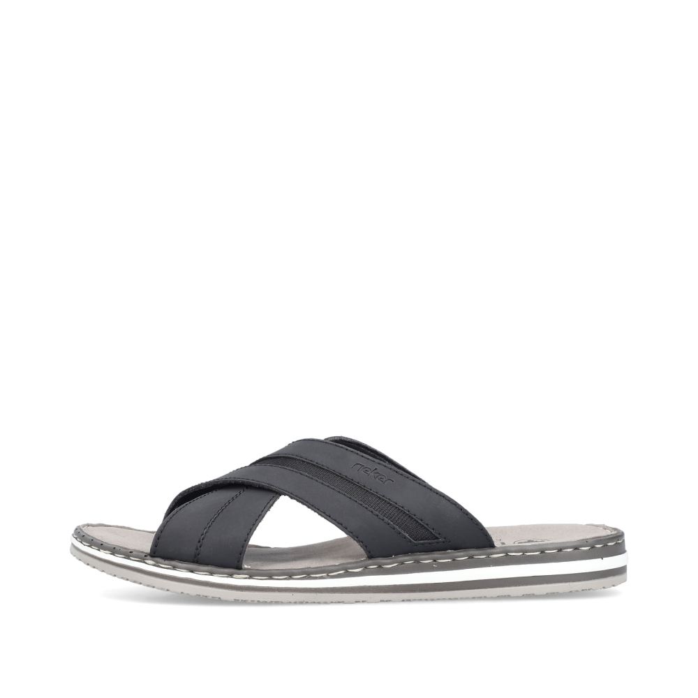 Rieker Men's Mules - Steel Black