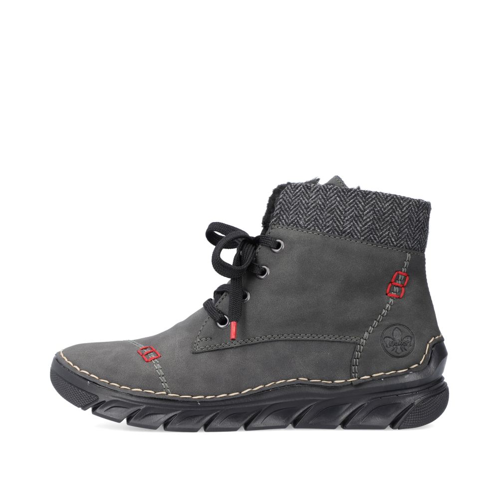 Rieker Women's Lace-Up Boots - Anthracite