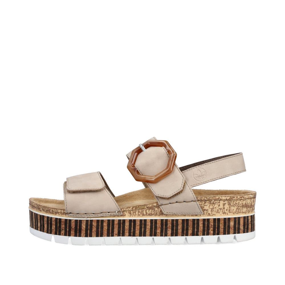Rieker Women's Strappy Sandals - Sand Beige
