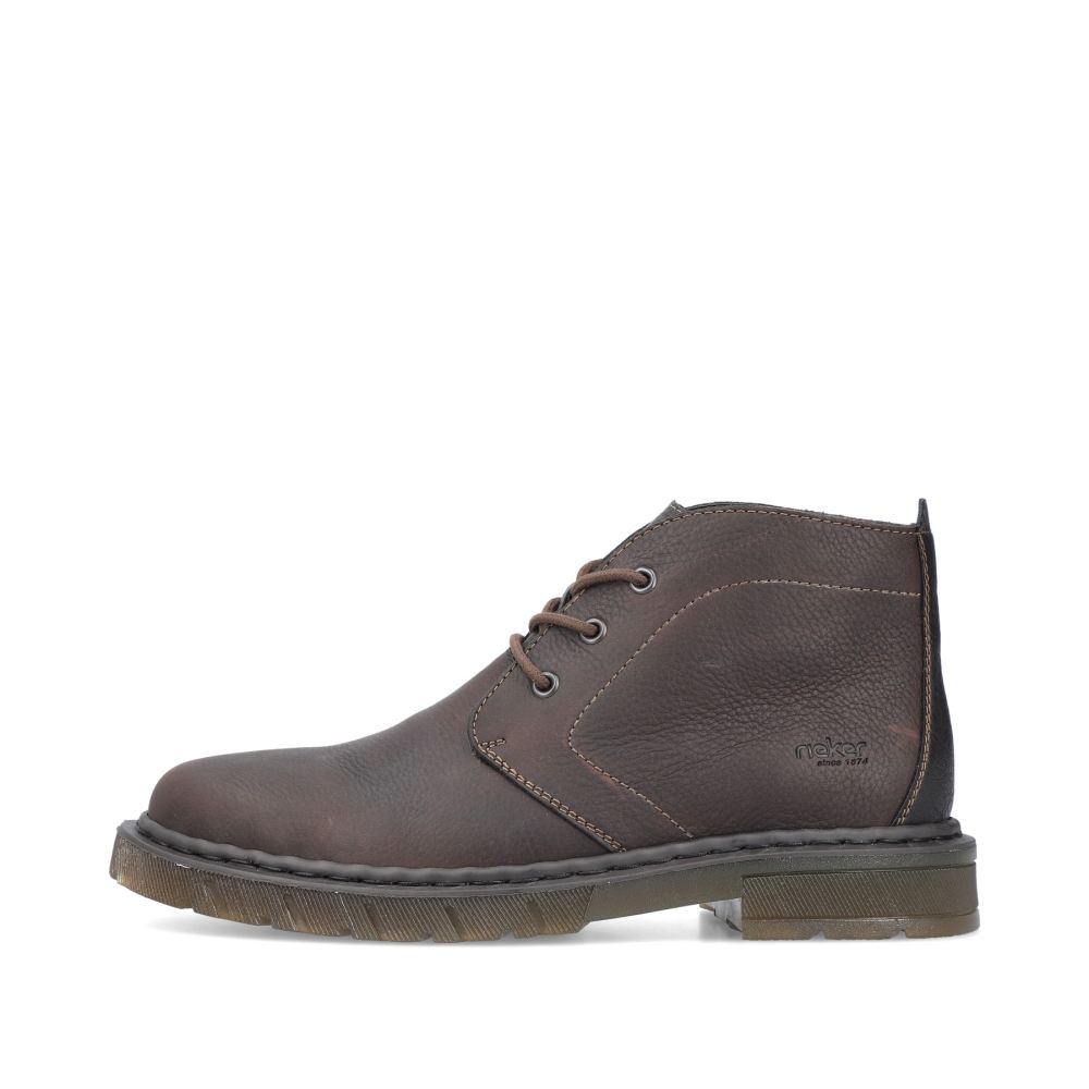 Rieker Men's Lace-Up Boots - Dark Brown