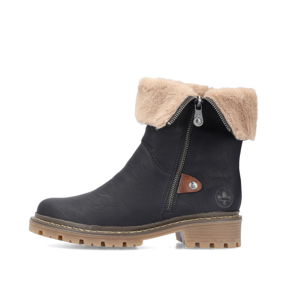 Rieker Women's Short Boots - Asphalt Black