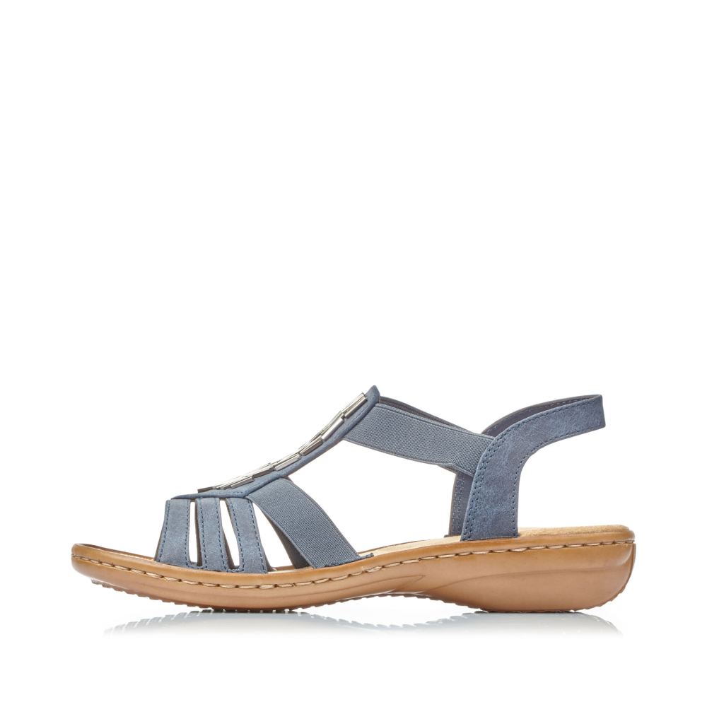Rieker Women's Strappy Sandals - Slate Blue