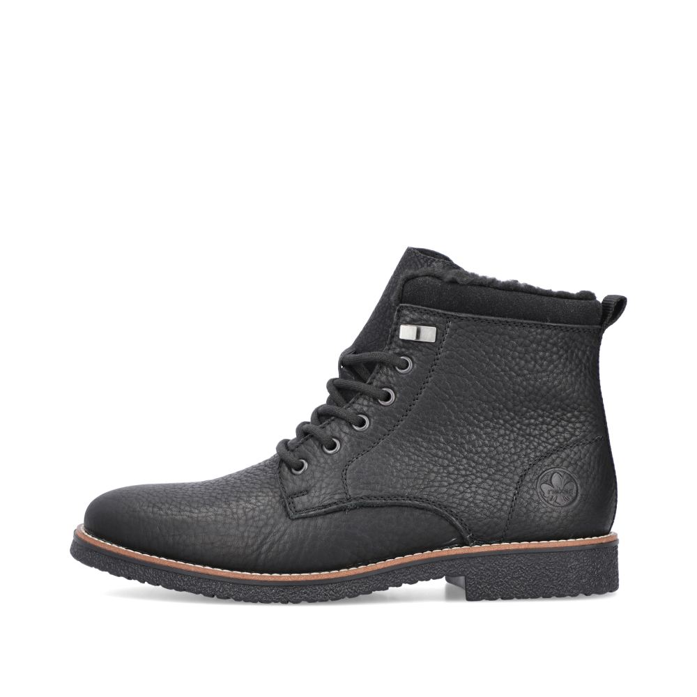 Rieker Men's Lace-Up Boots - Graphite Black