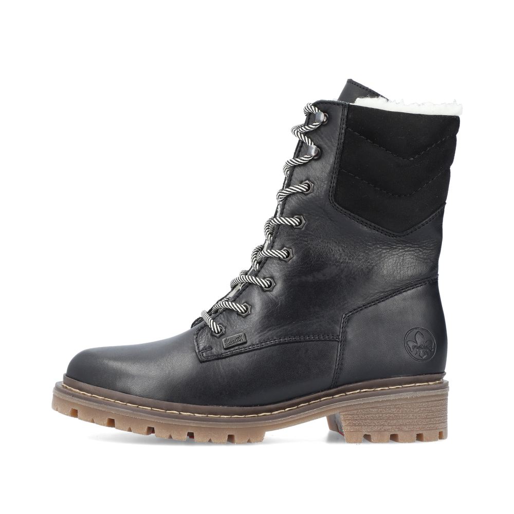Rieker Women's Lace-Up Boots - Deep Black