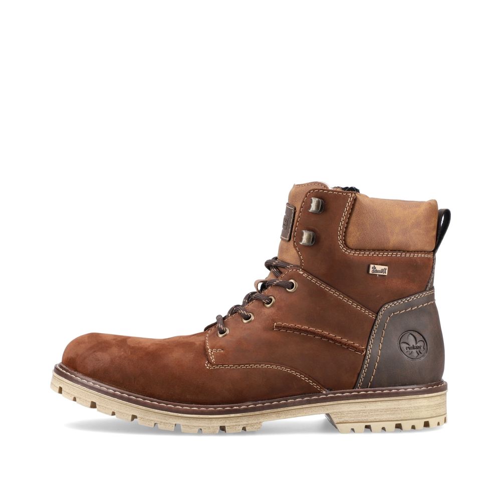 Rieker Men's Lace-Up Boots - Nougat Brown
