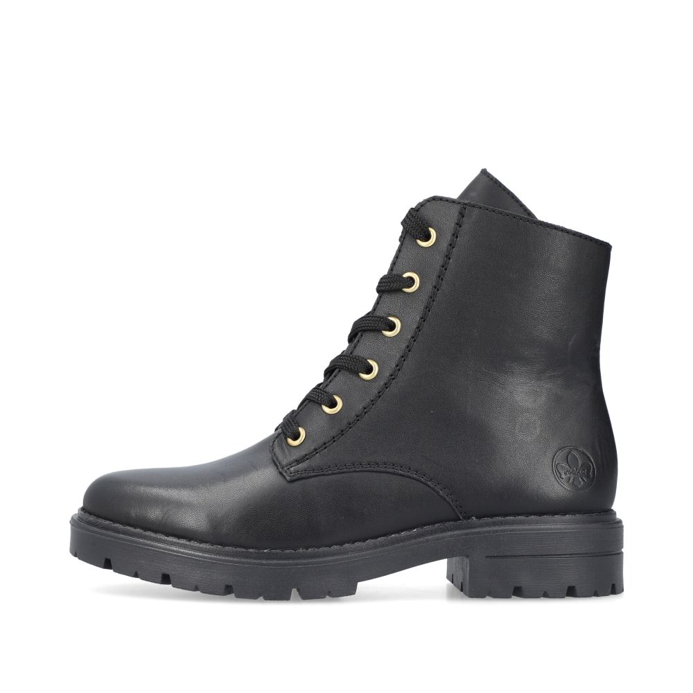 Rieker Women's Biker Boots - Glossy Black