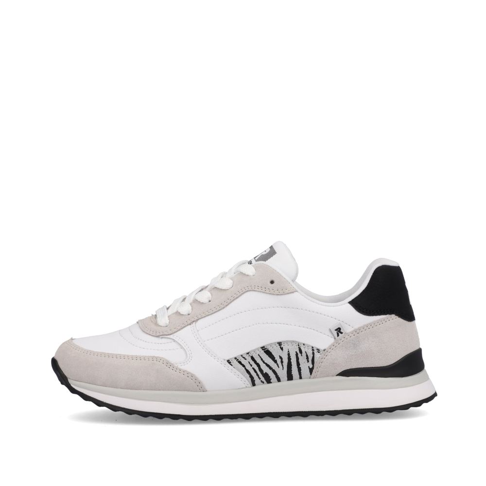 Rieker Evolution Women's Low Sneakers Swan-White Arctic-Grey Zebra