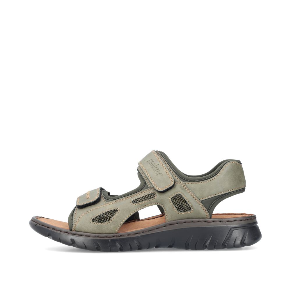 Rieker Men's Trekking Sandals - Green-Grey