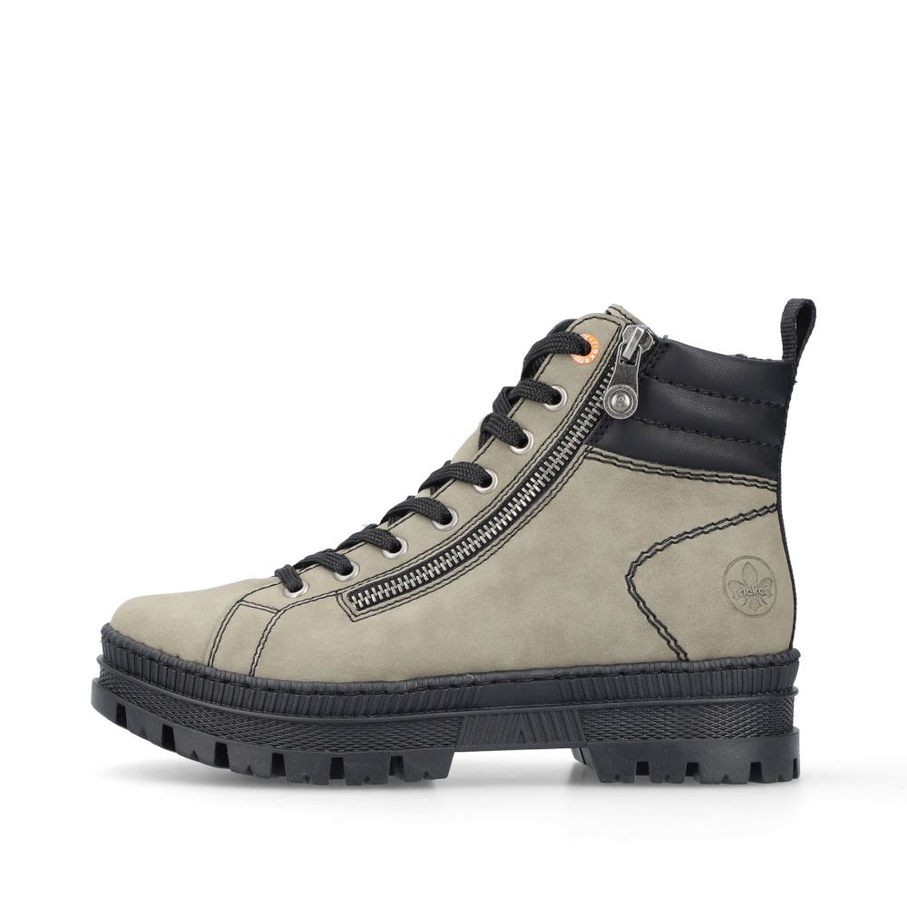 Rieker Women's Lace-Up Bootsgrey-Green-Black