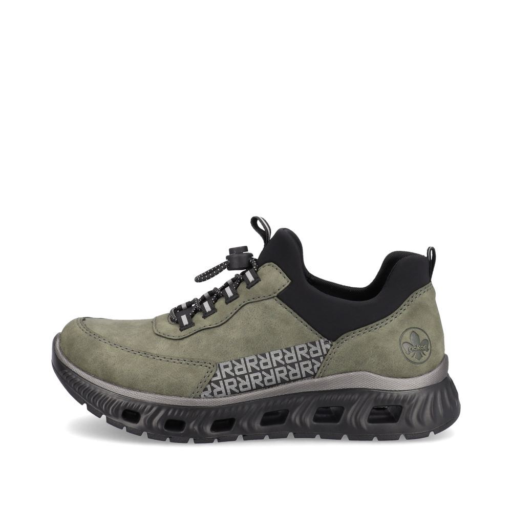 Rieker Women's Slippers - Khaki-Black