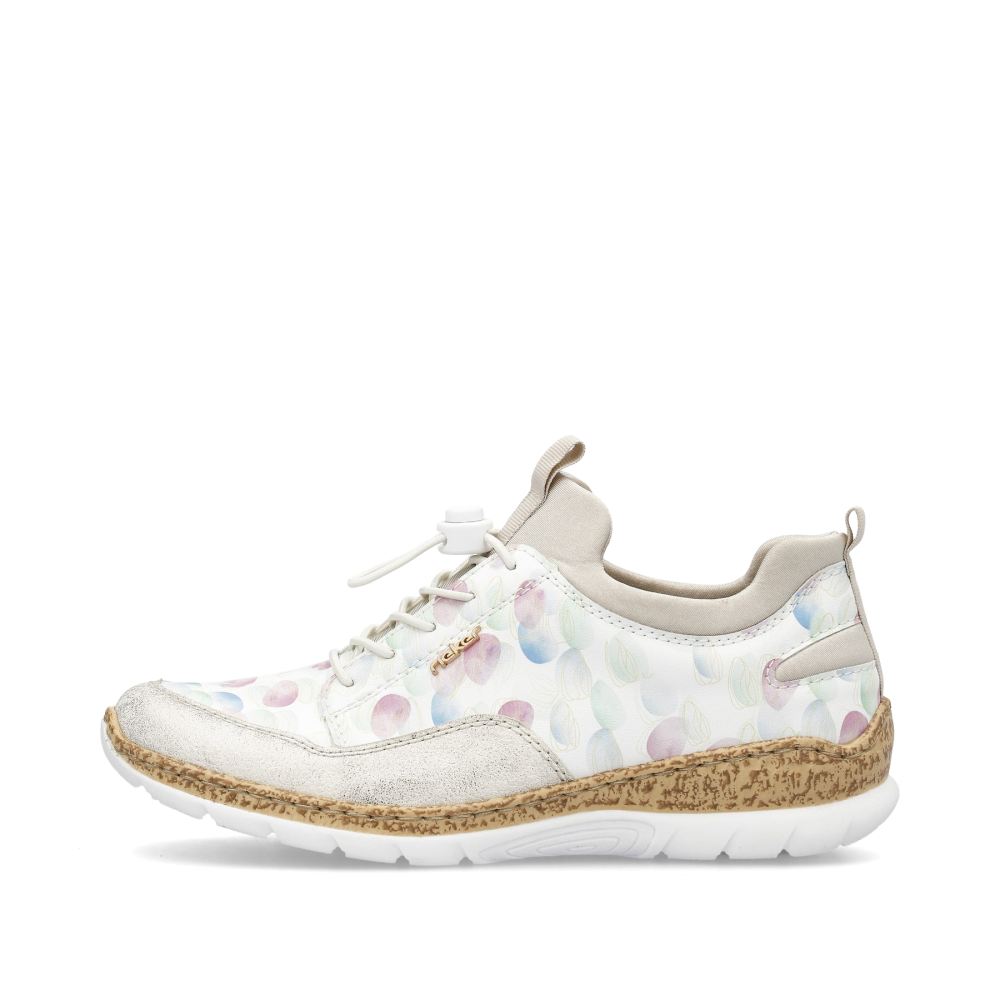 Rieker Women's Slippers White-Multi-Cream-Beige