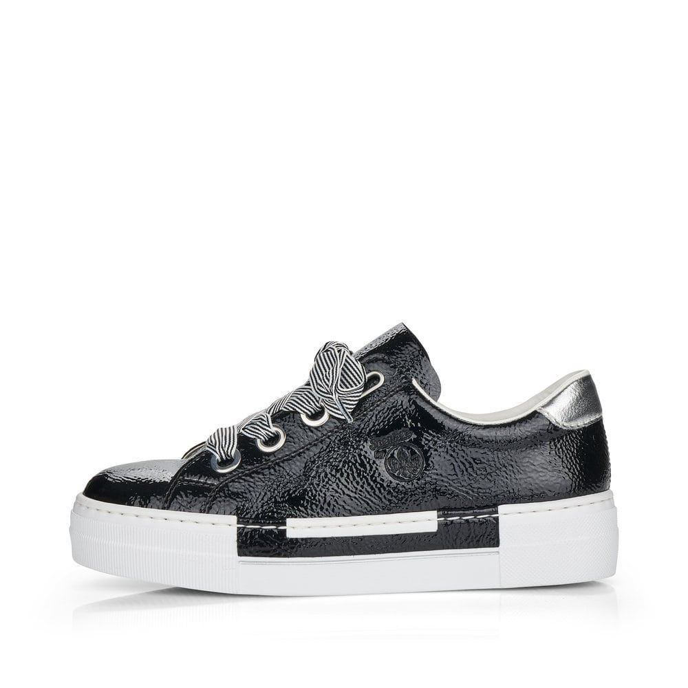 Rieker Women's Low-Top Sneakers - Glossy Black