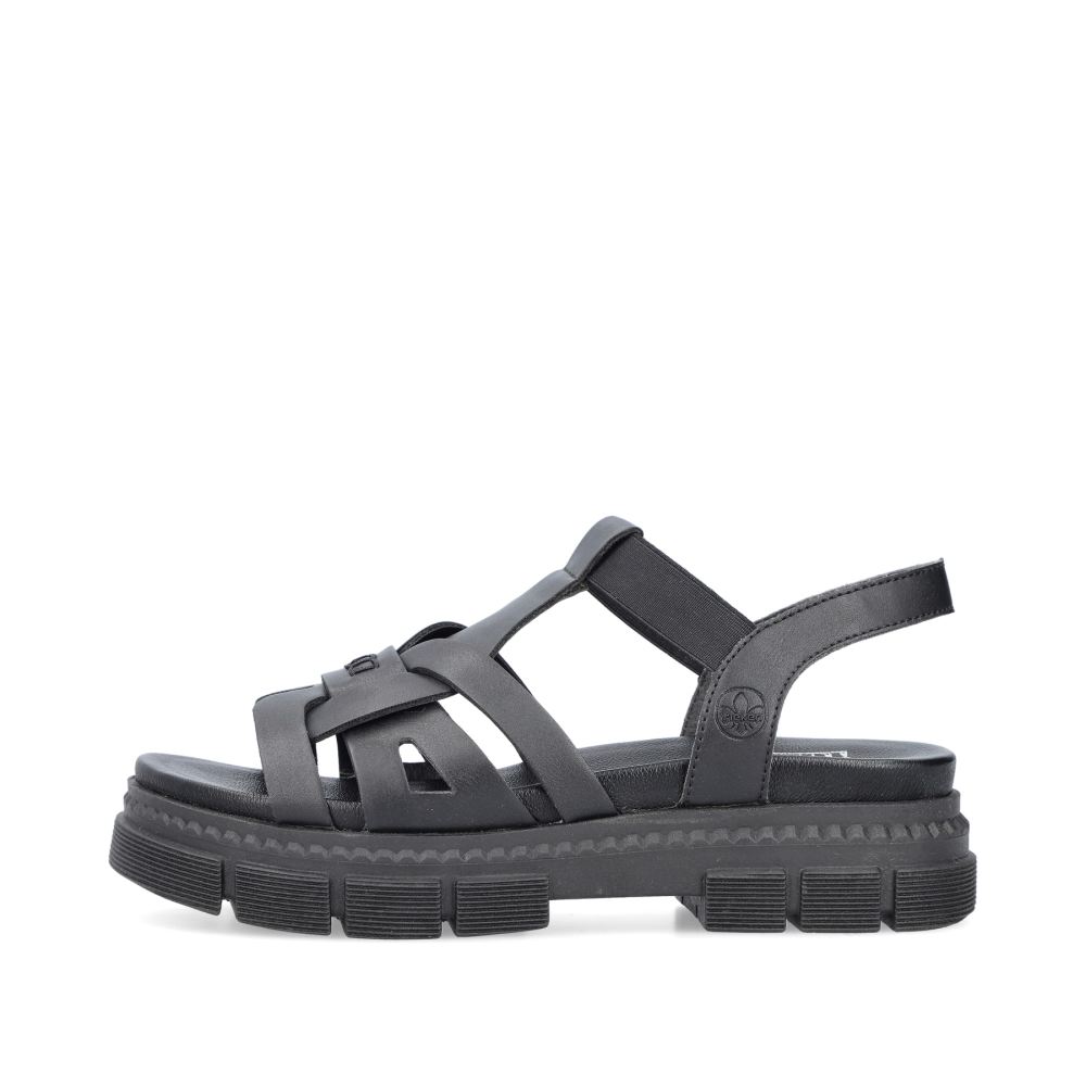 Rieker Women's Strappy Sandals Asphalt Black