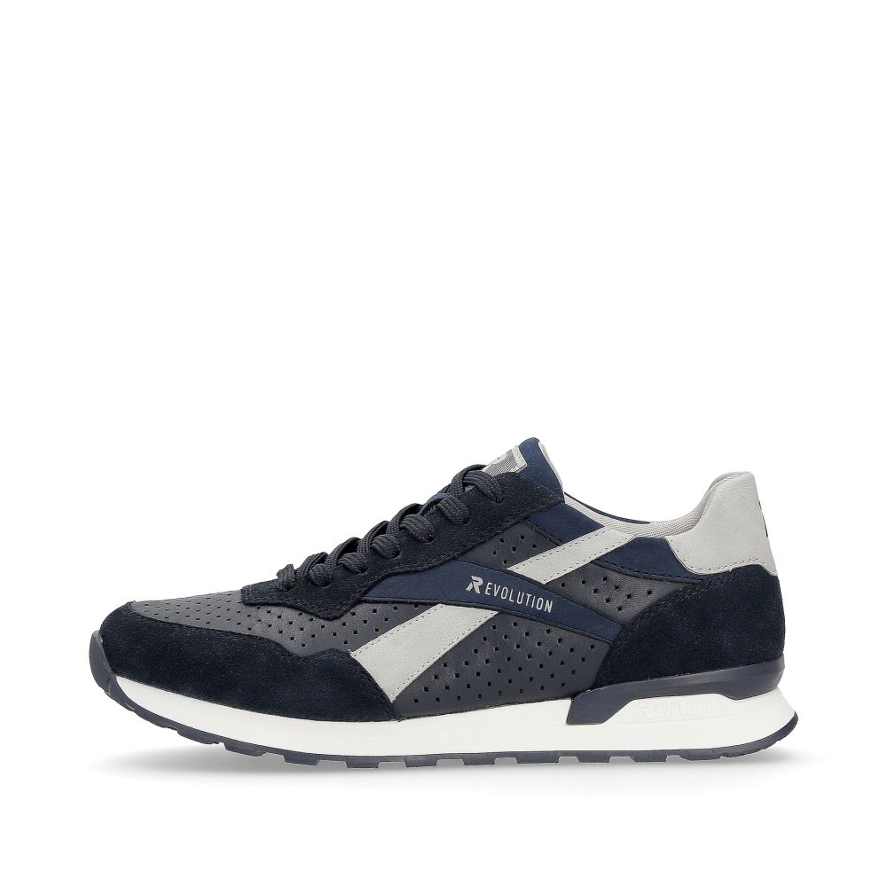 Rieker Evolution Men's Low-Top Sneakers - Dark Blue - Dusty Grey