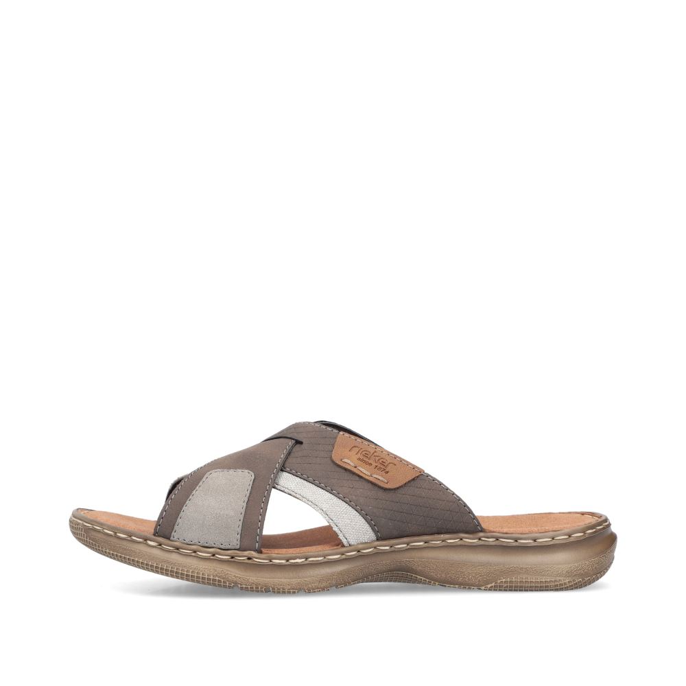 Rieker Men's Mules - Brown-Gray
