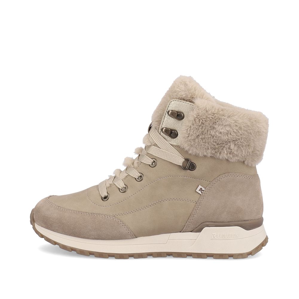 Rieker Evolution Women's Lace-Up Boots - Champagne Beige