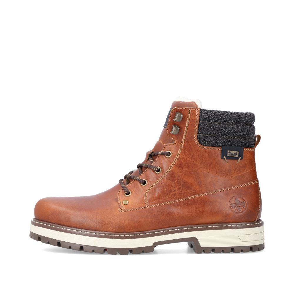 Rieker Men's Lace-Up Boots - Chestnut Brown