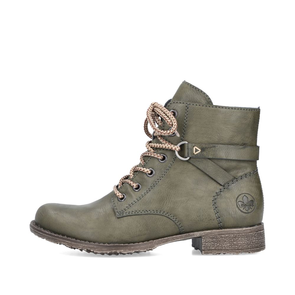 Rieker Women's Lace-Up Boots - Olive Green