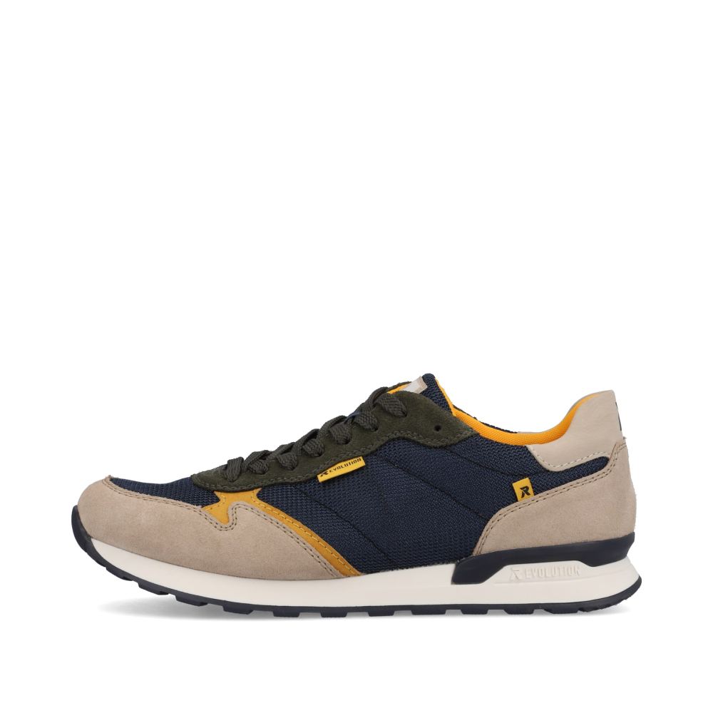 Rieker Evolution Men's Low-Top Sneakers - Royal Blue - Clay Beige