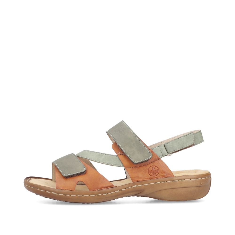 Rieker Women's Strappy Sandals - Green-Gray