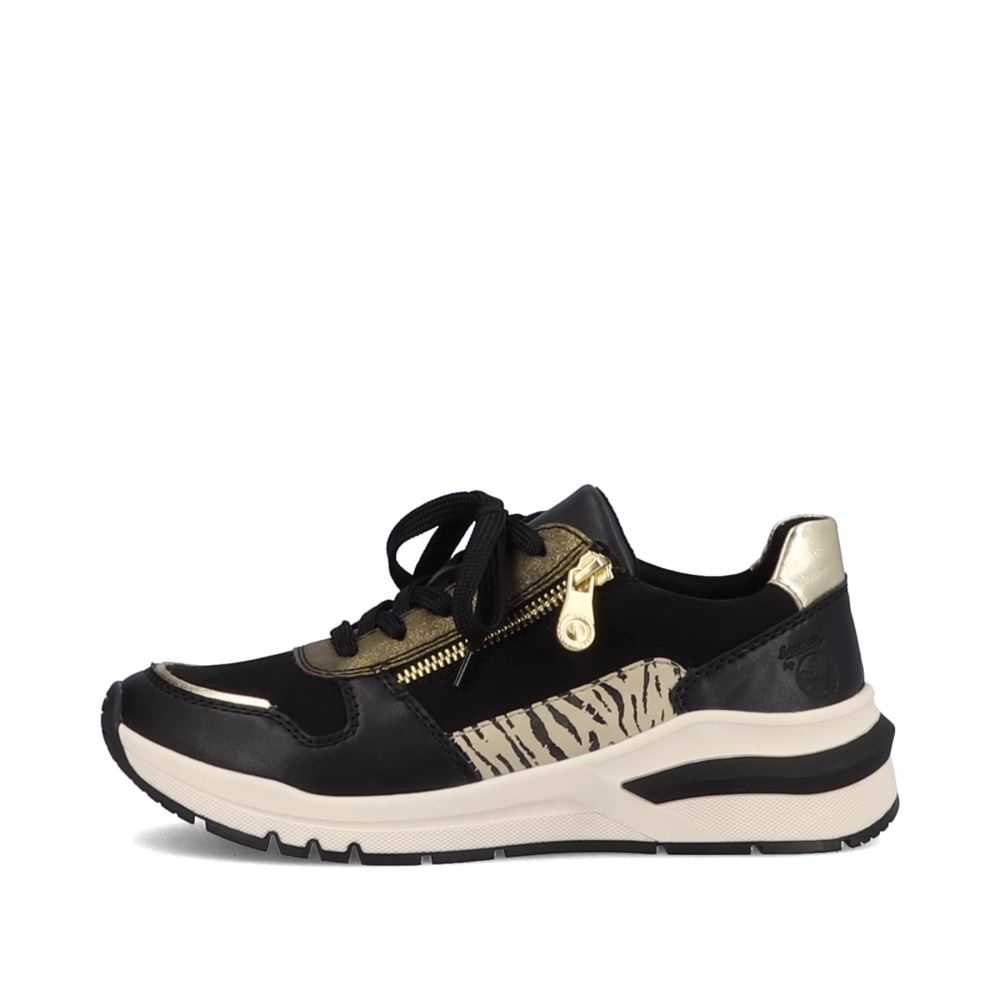Rieker Women's Low-Top Sneakers - Urban Black-Cream White