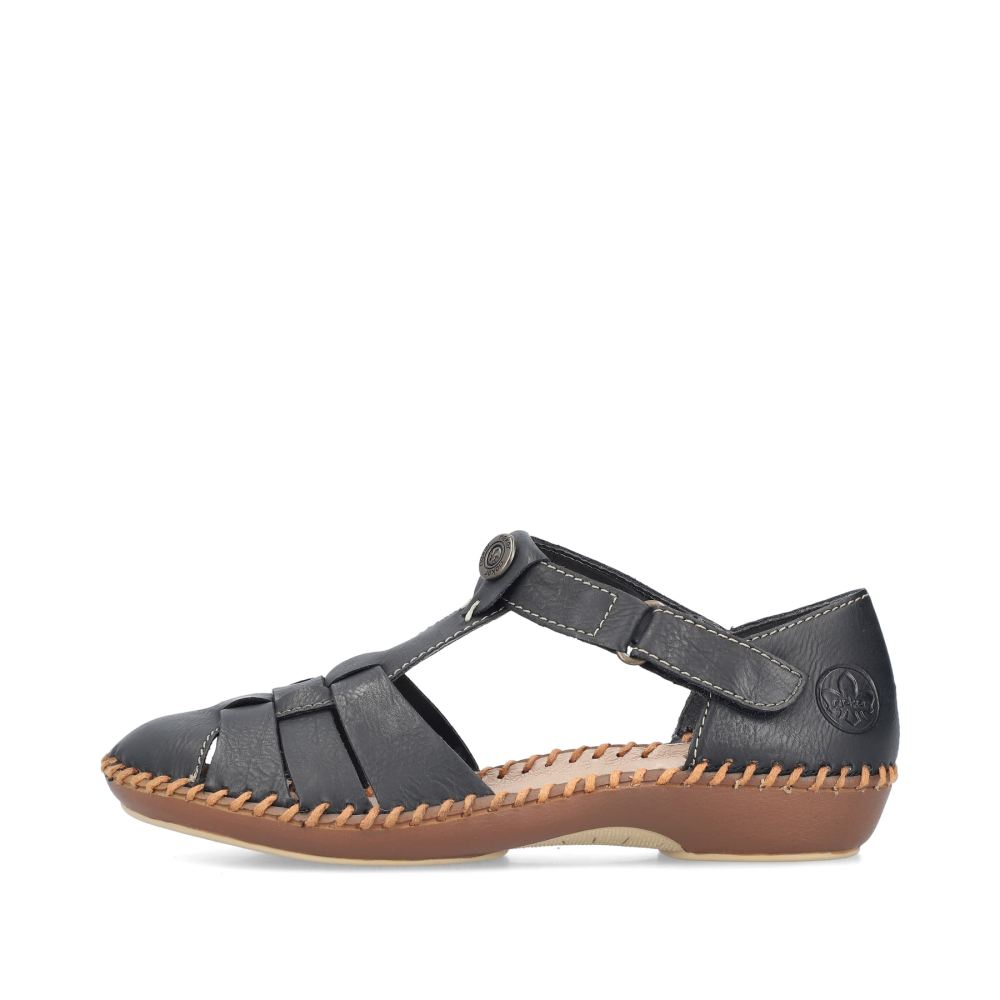 Rieker Women's Strappy Sandals - Midnight Black