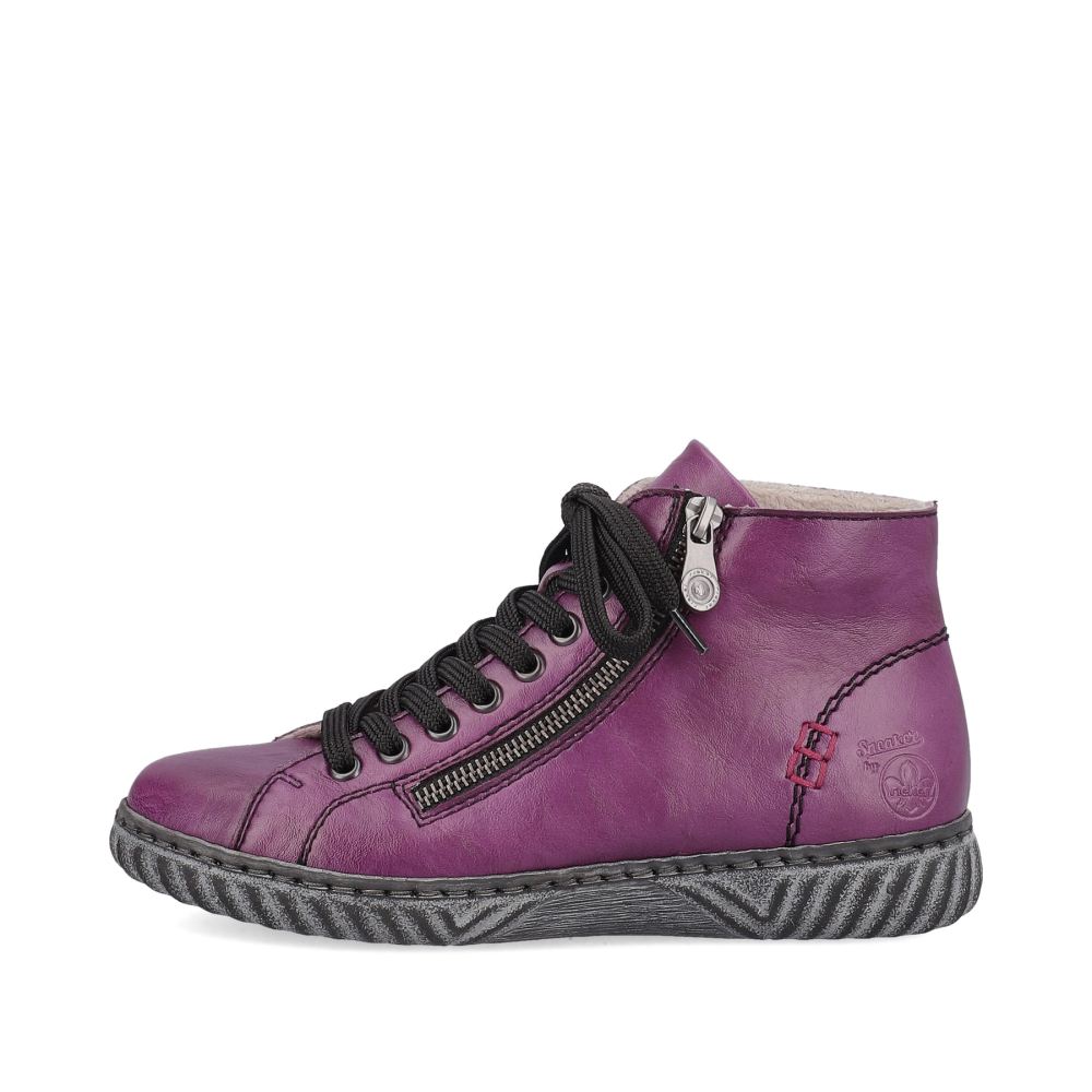 Rieker Women's Lace-Up Boots Aubergine-Black