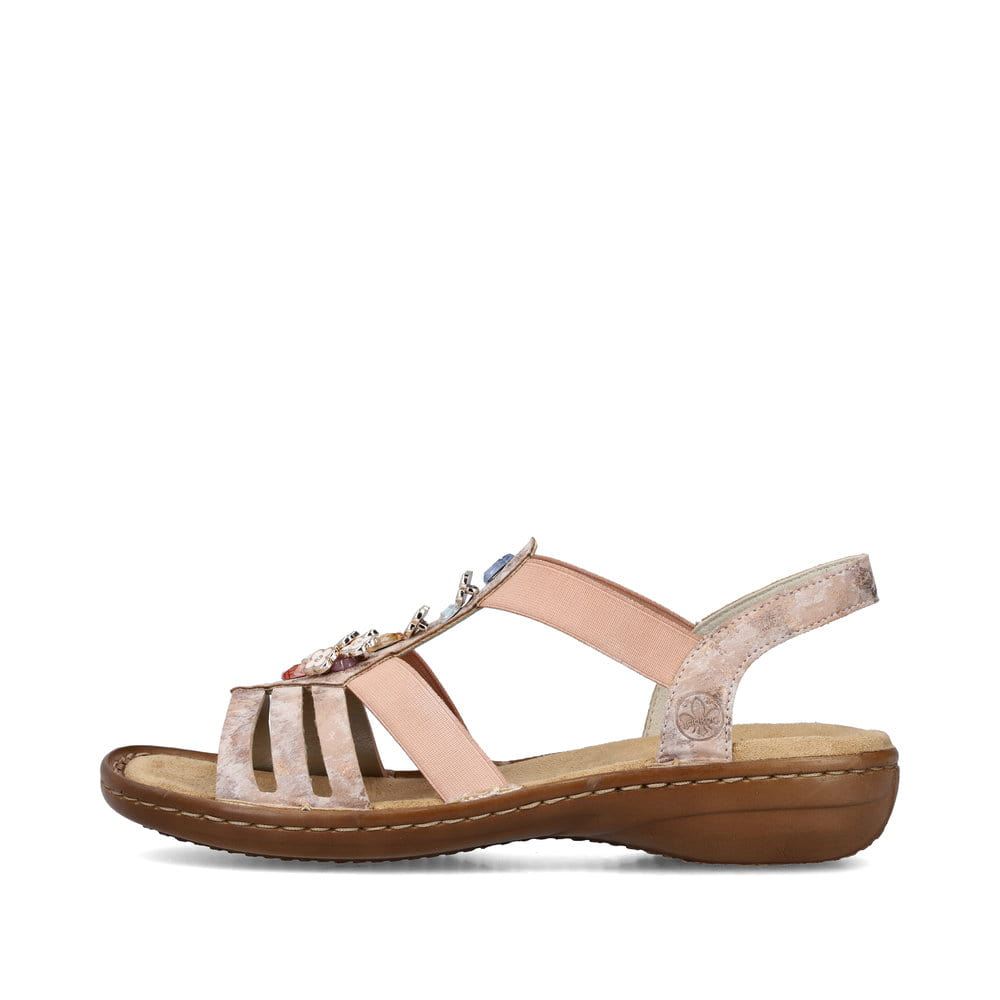 Rieker Women's Strappy Sandals - Dusty Rose