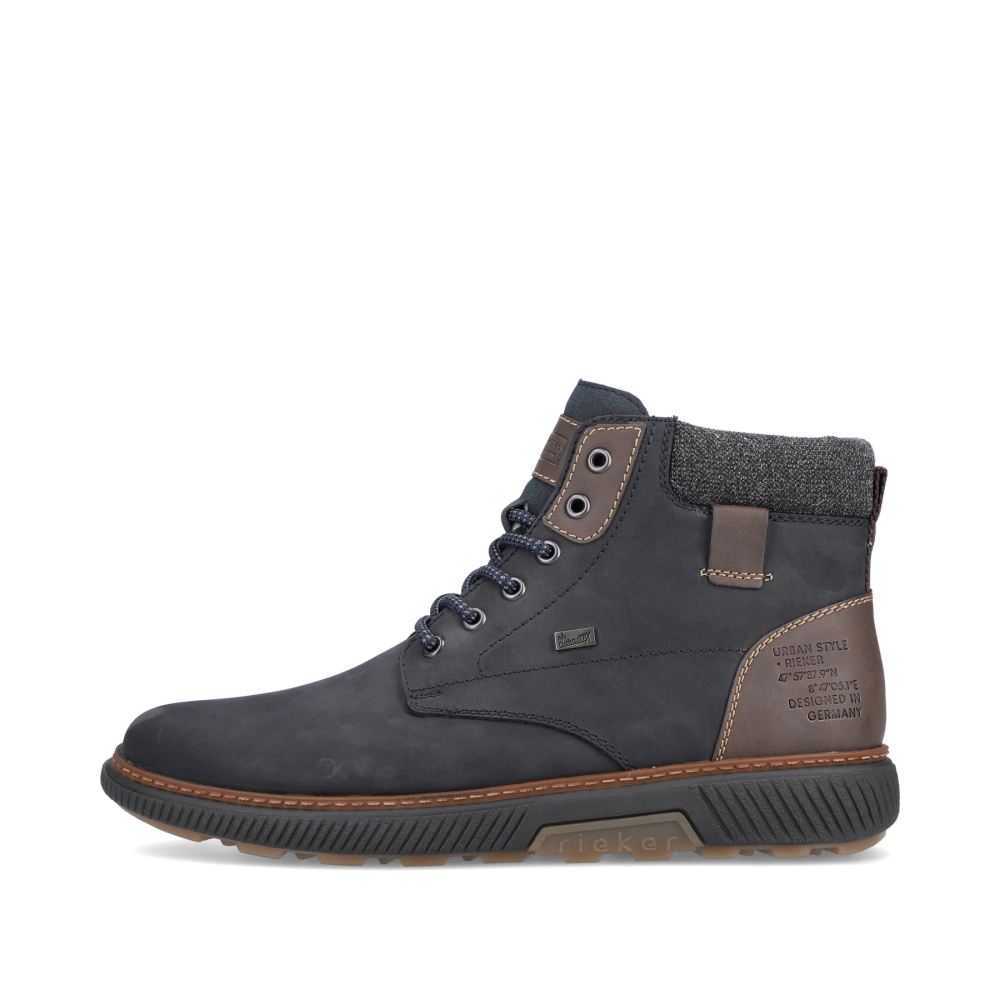 Rieker Men's Lace-Up Boots Navy Blue