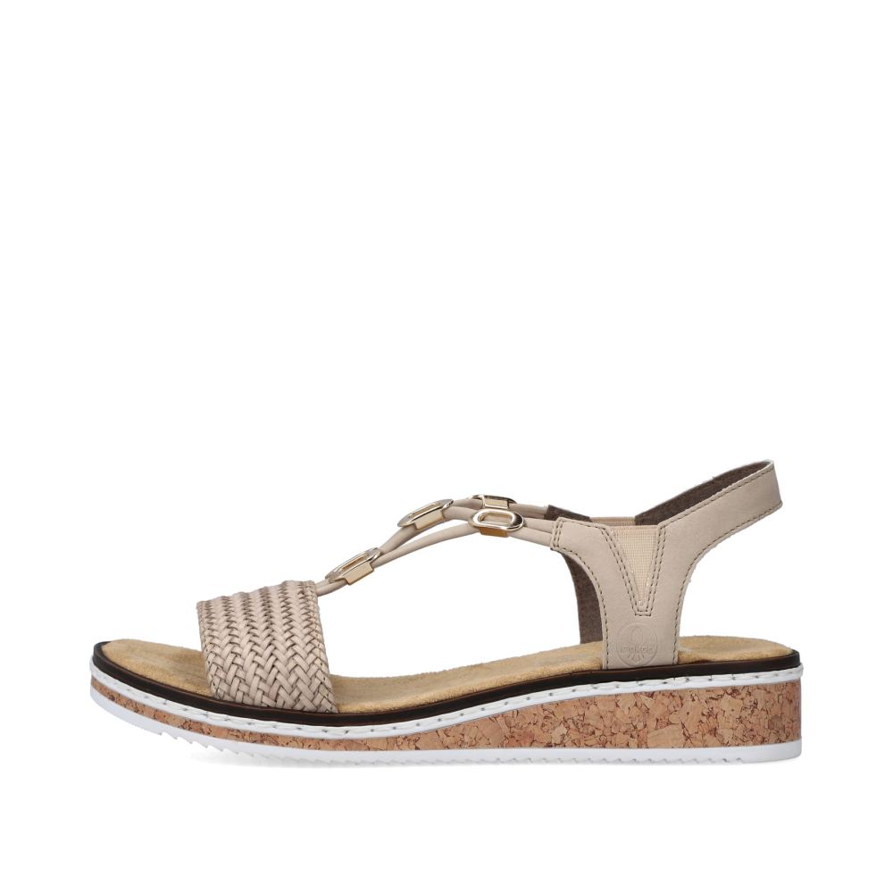 Rieker Women's Wedge Sandals - Beige