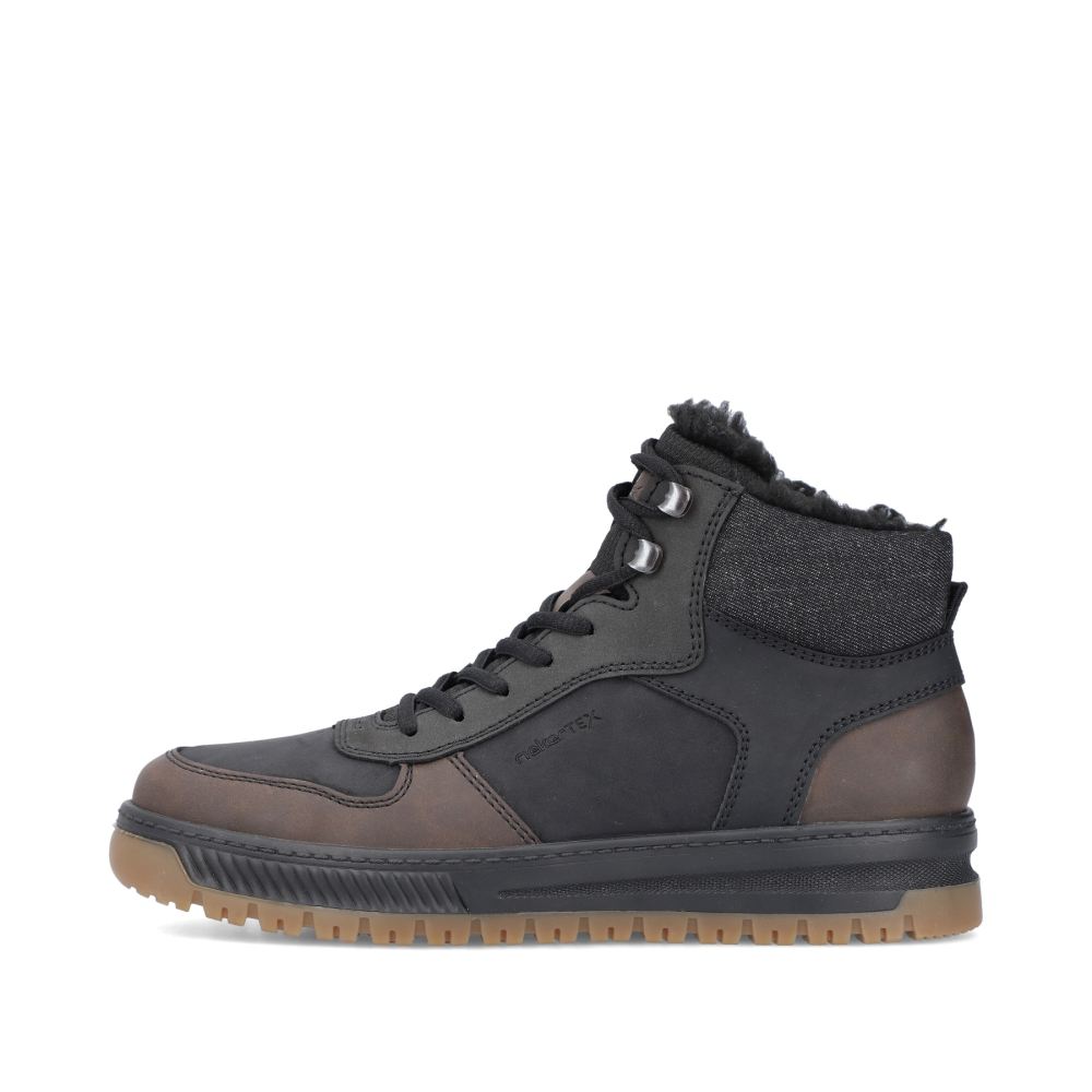 Rieker Men's Lace-Up Boots - Asphalt Black
