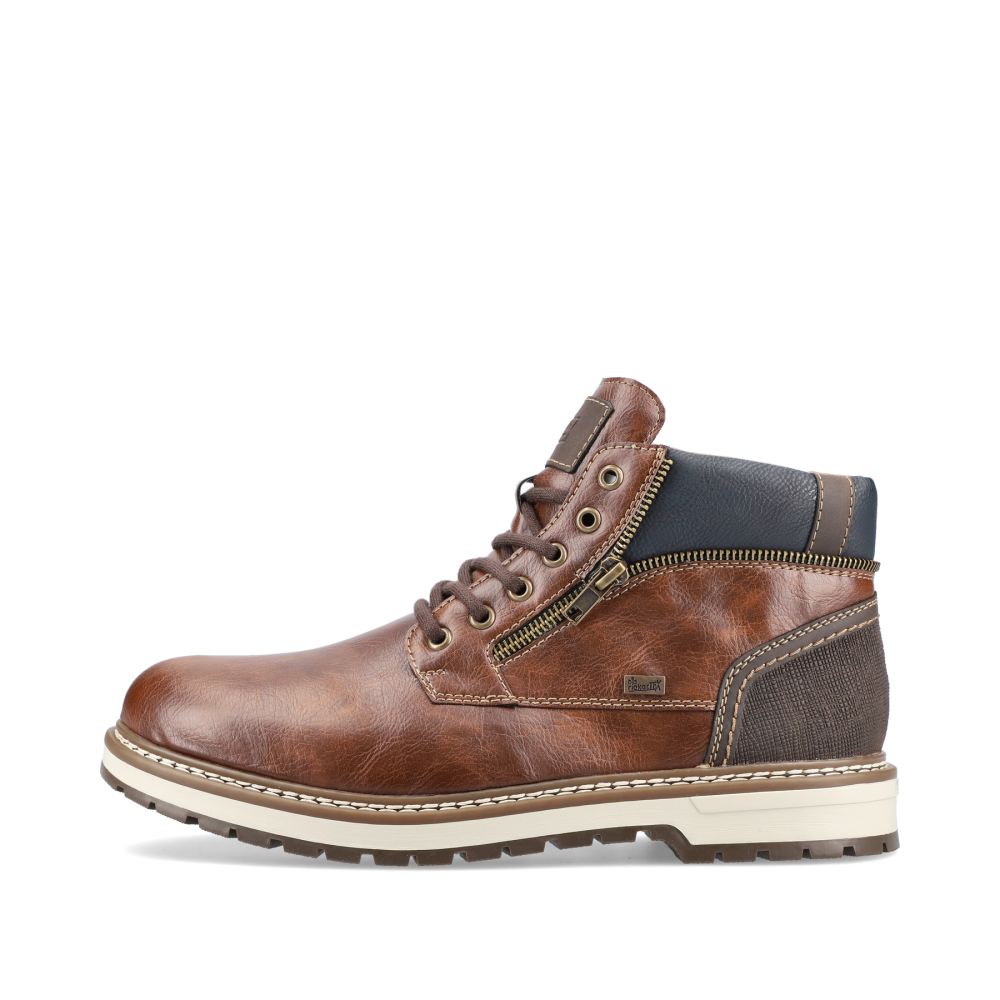 Rieker Men's Lace-Up Boots - Chestnut Brown