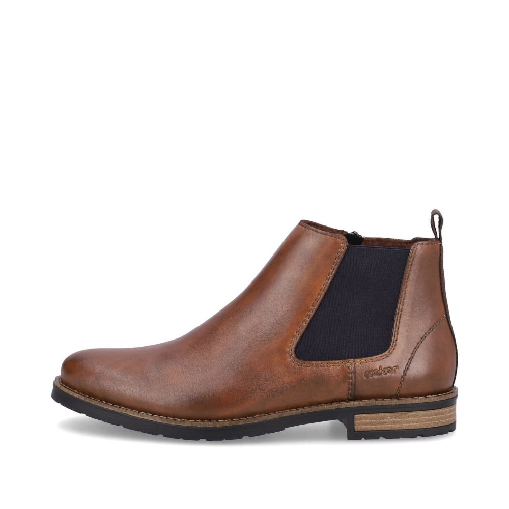 Rieker Menchelsea Boots - Nut Brown And Black