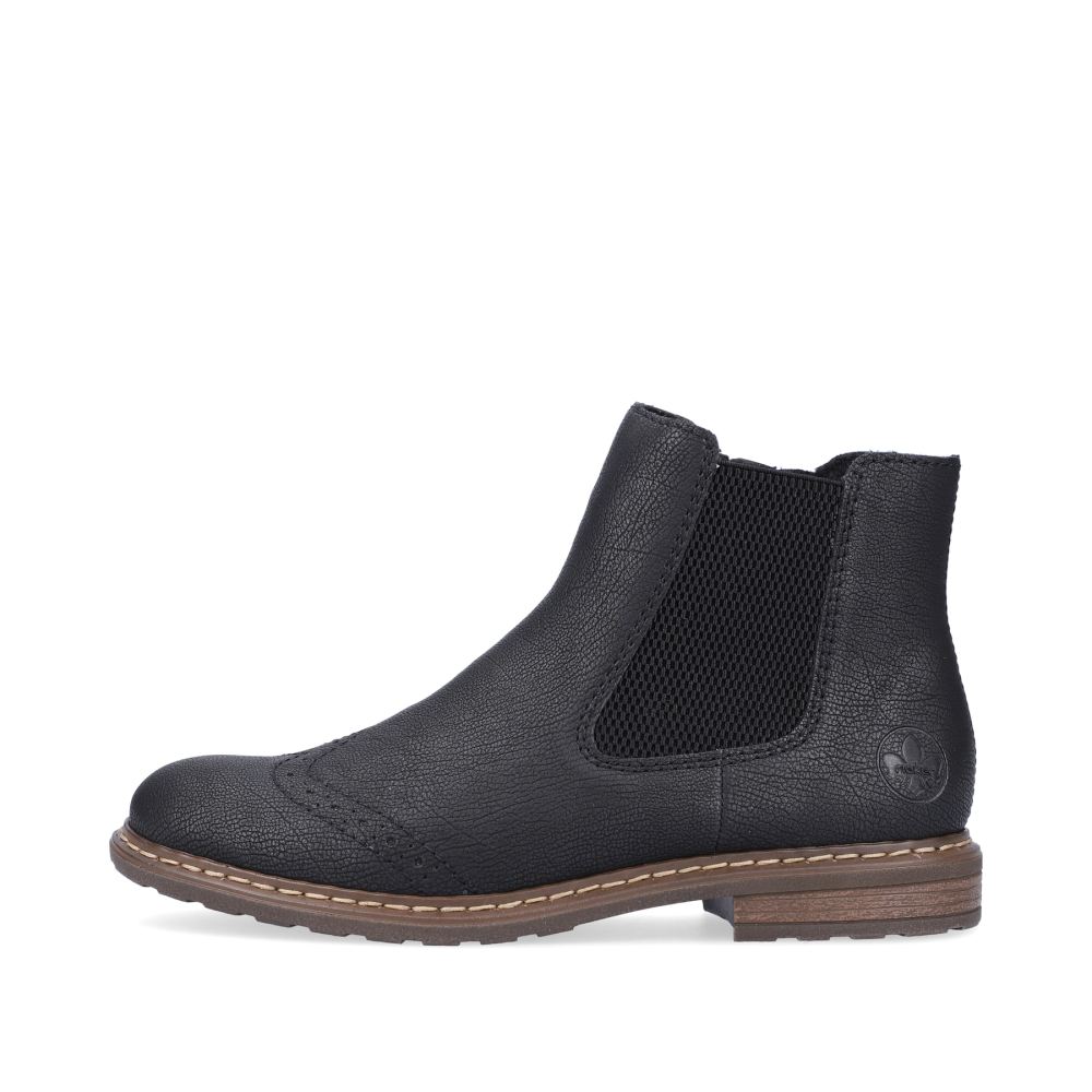 Rieker Women's Chelsea Boots Asphalt Black