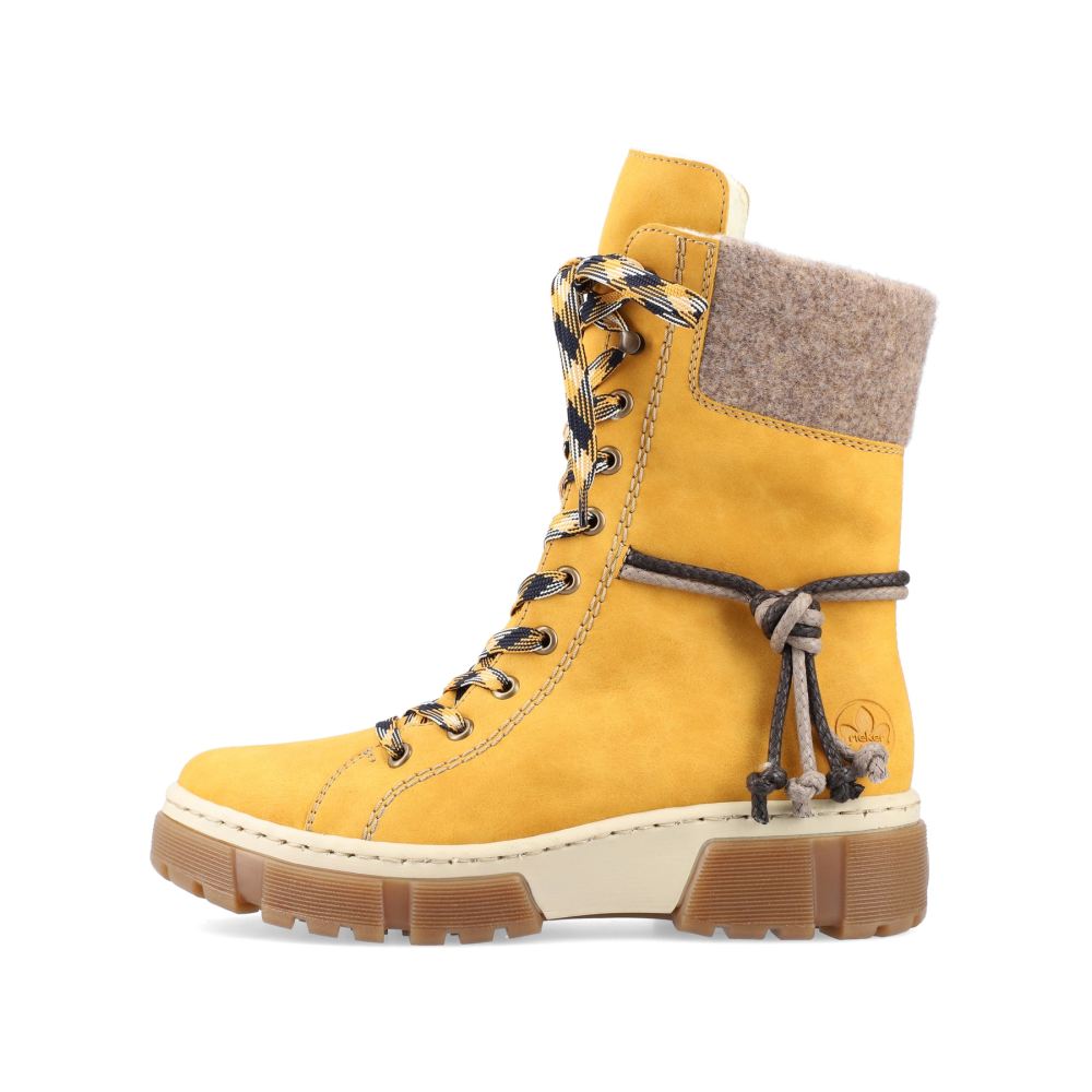 Rieker Women's Lace-Up Bootssunflower Yellow