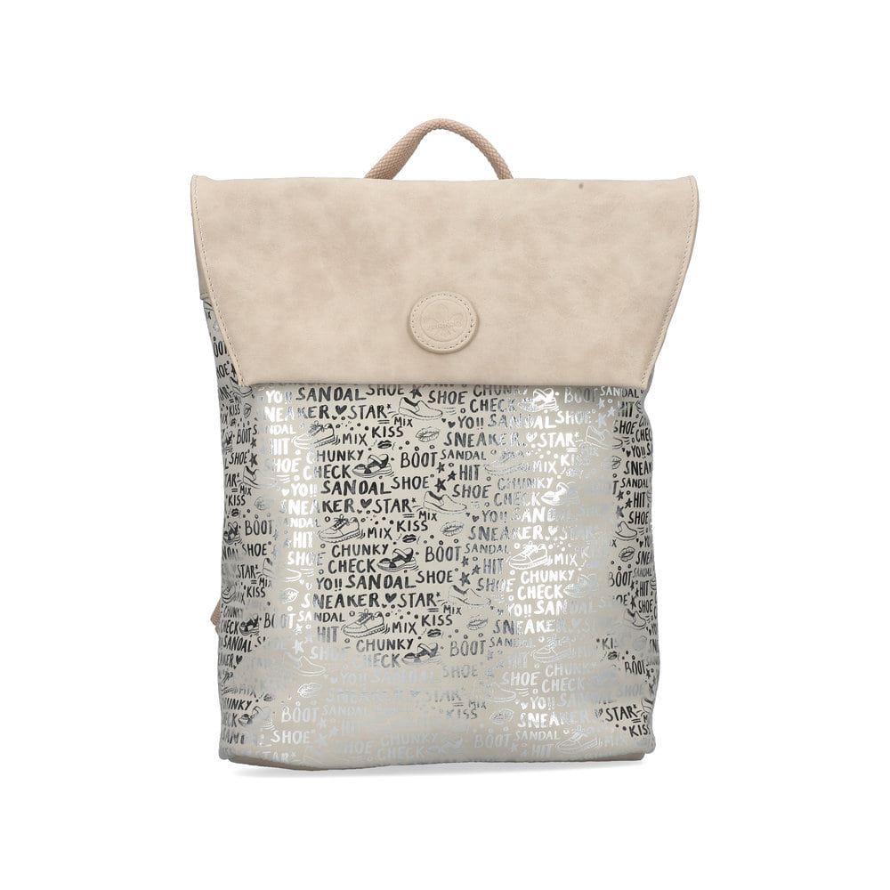 Rieker Women's Backpack Cream Beige-Metallic