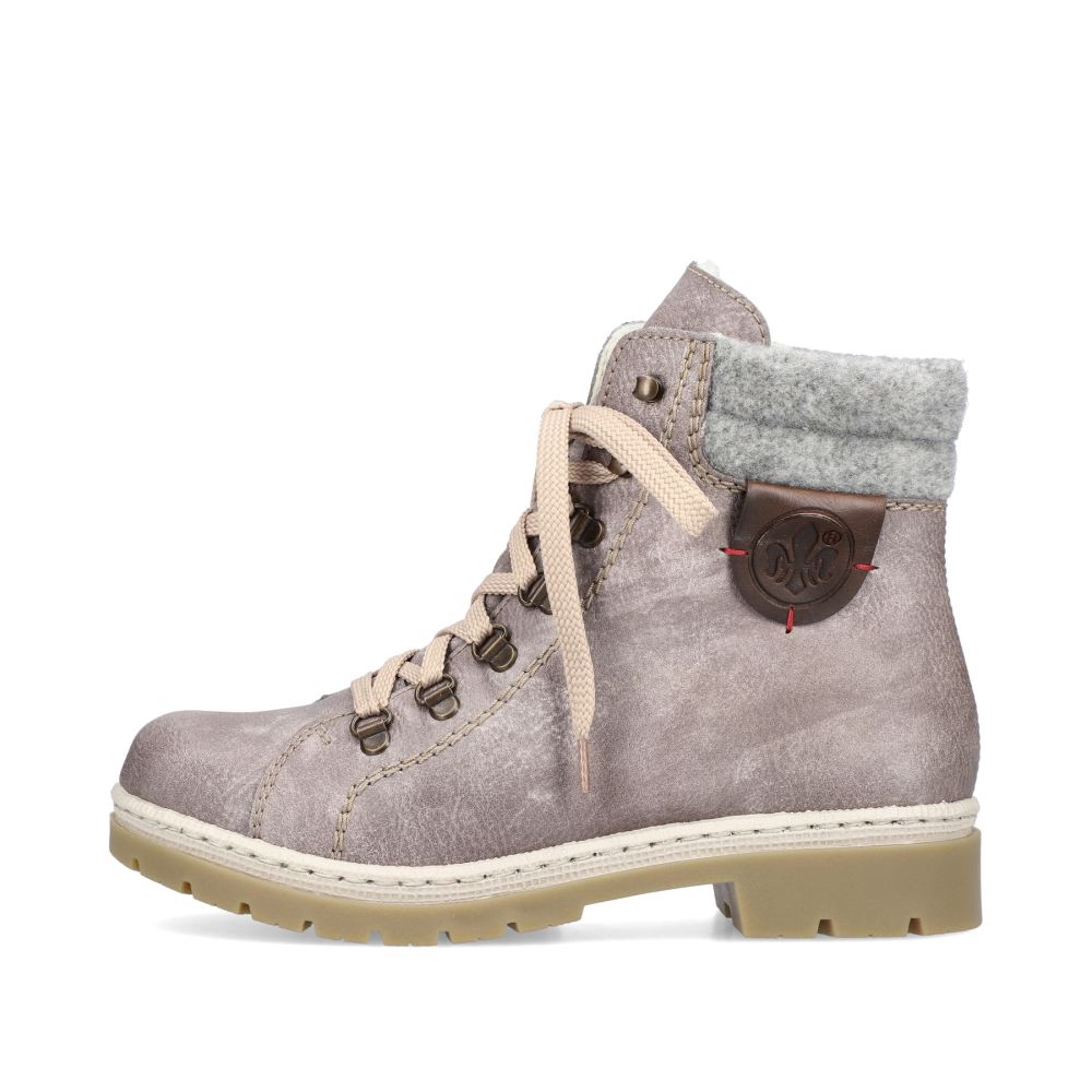 Rieker Women's Lace-Up Bootsplatinum Gray