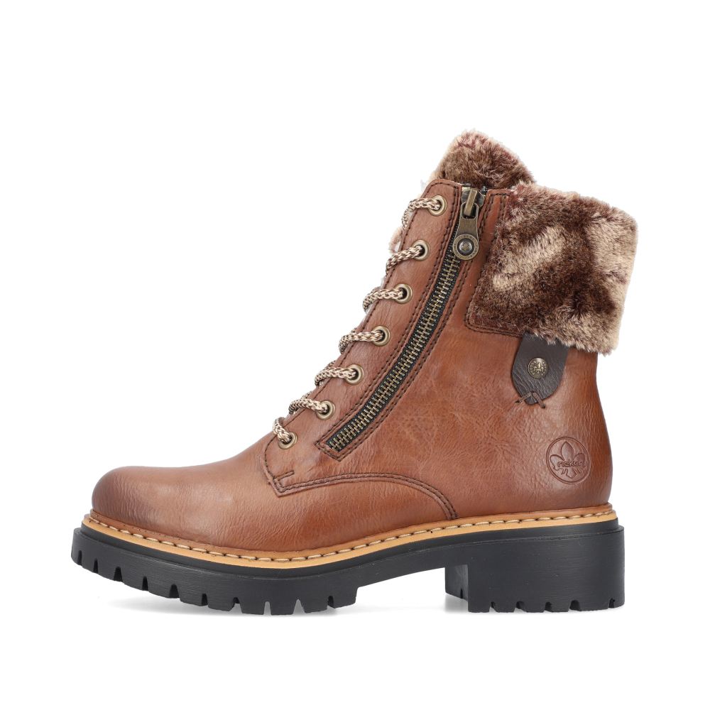 Rieker Women's Lace-Up Boots Chestnut Brown