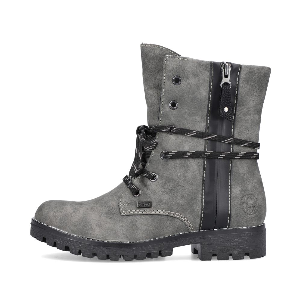 Rieker Women's Lace-Up Boots - Moon Gray
