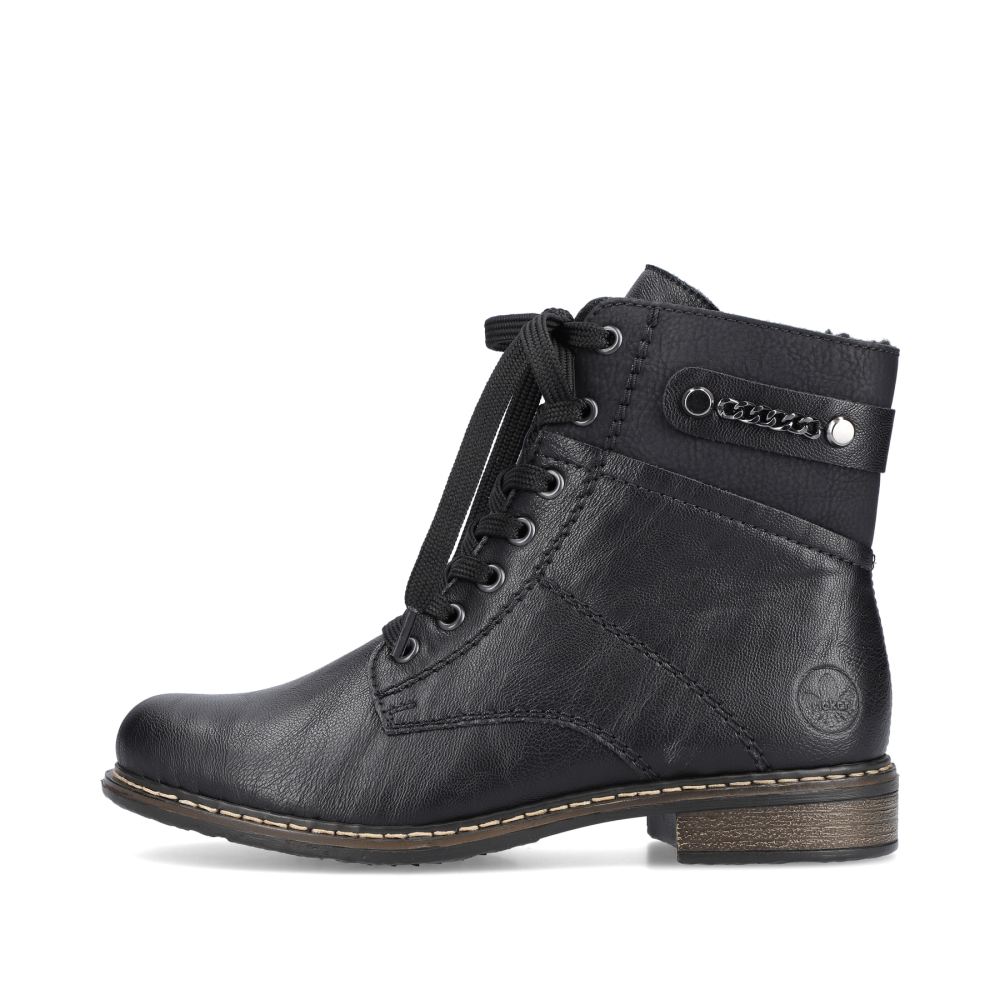 Rieker Women's Lace-Up Boots - Deep Black
