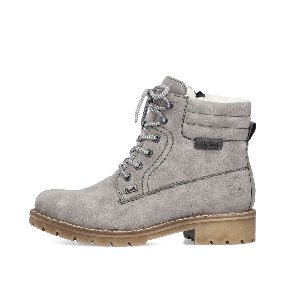 Rieker Women's Lace-Up Boots - Silver Gray