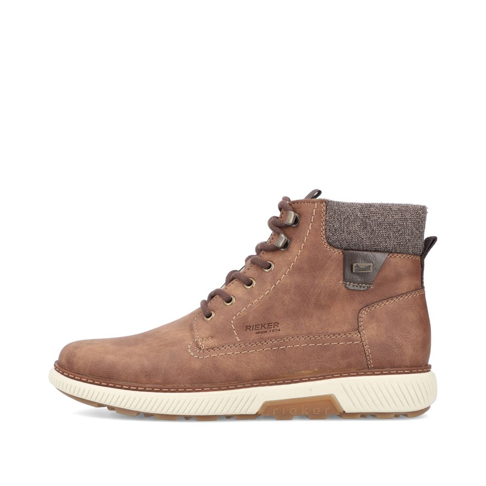 Rieker Men's Lace-Up Boots - Coffee Brown