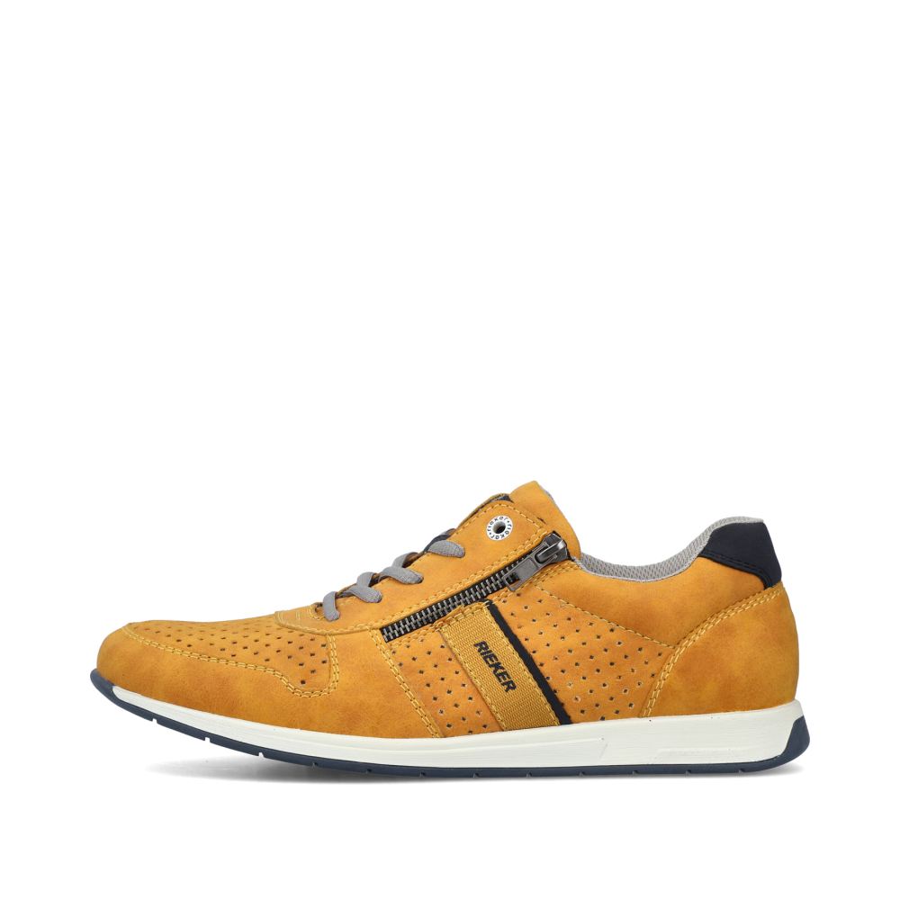 Rieker Men's Lace-Up Shoes - Sunflower Yellow-Navy Blue