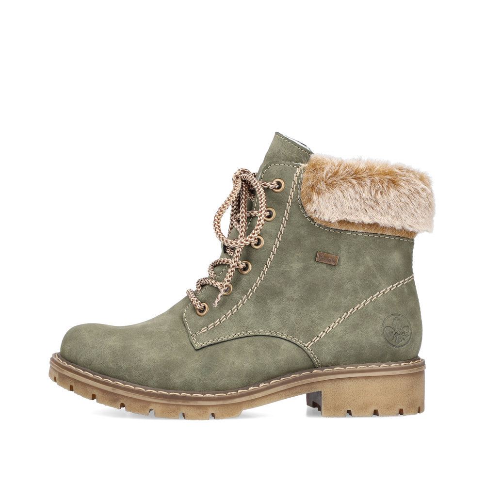 Rieker Women's Lace-Up Boots - Leaf Green